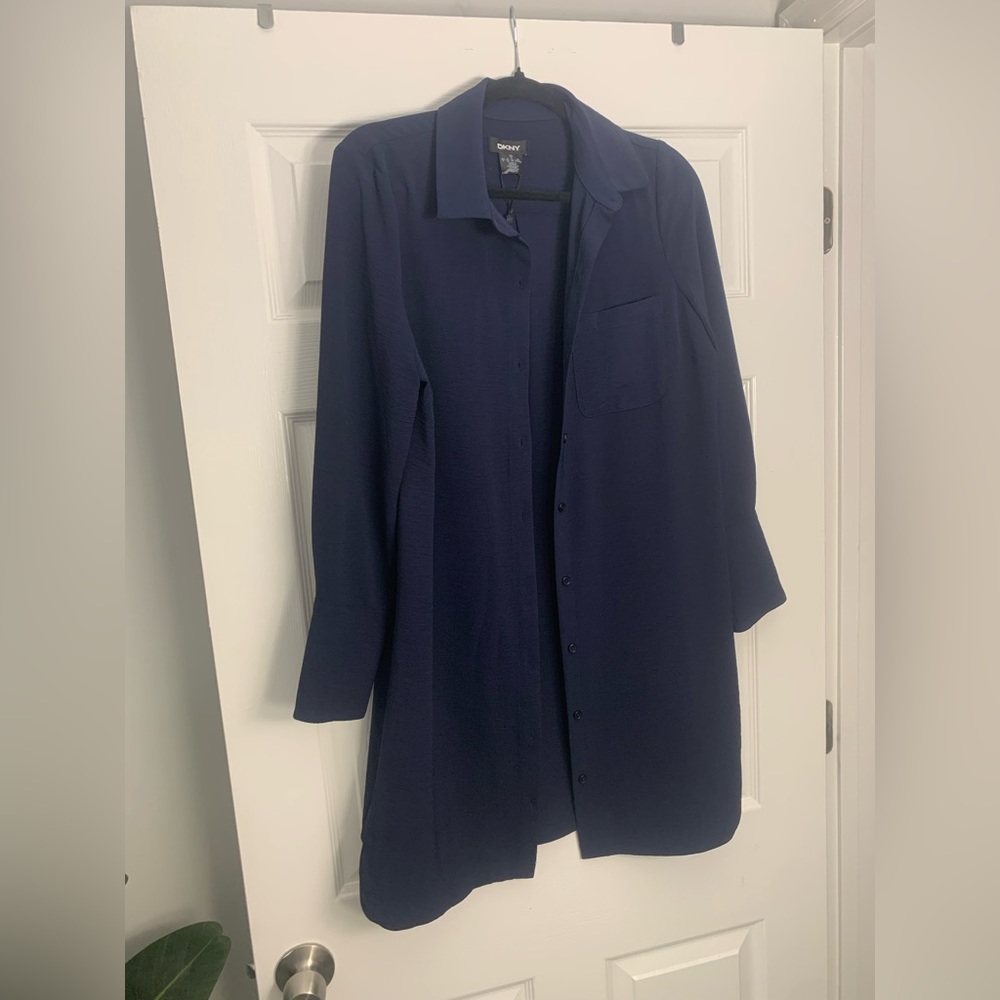 Brand new navy DKNY shirt dress